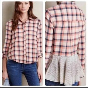 Anthropologie holding horses plaid top